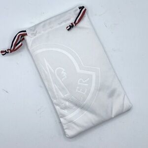 Moncler White drawstring glasses case and cleaning cloth‎